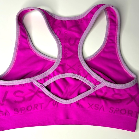 VSX Sexy Sport Victoria’s Secret‎ Pink | Lavender Trim Logo Racerback Cutout Bra - Picture 9 of 12